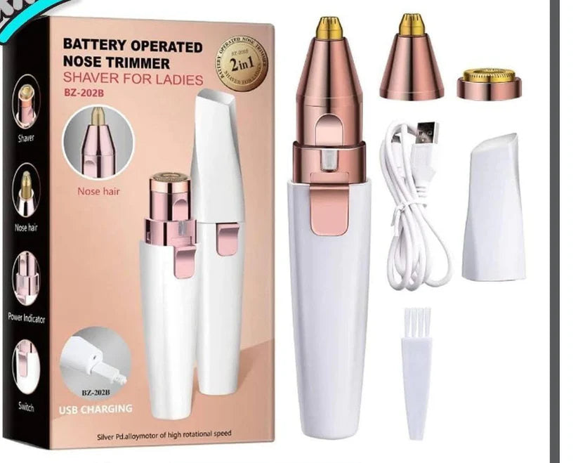 2-in-1 Rechargeable Nose Trimmer &amp; Facial Shaver