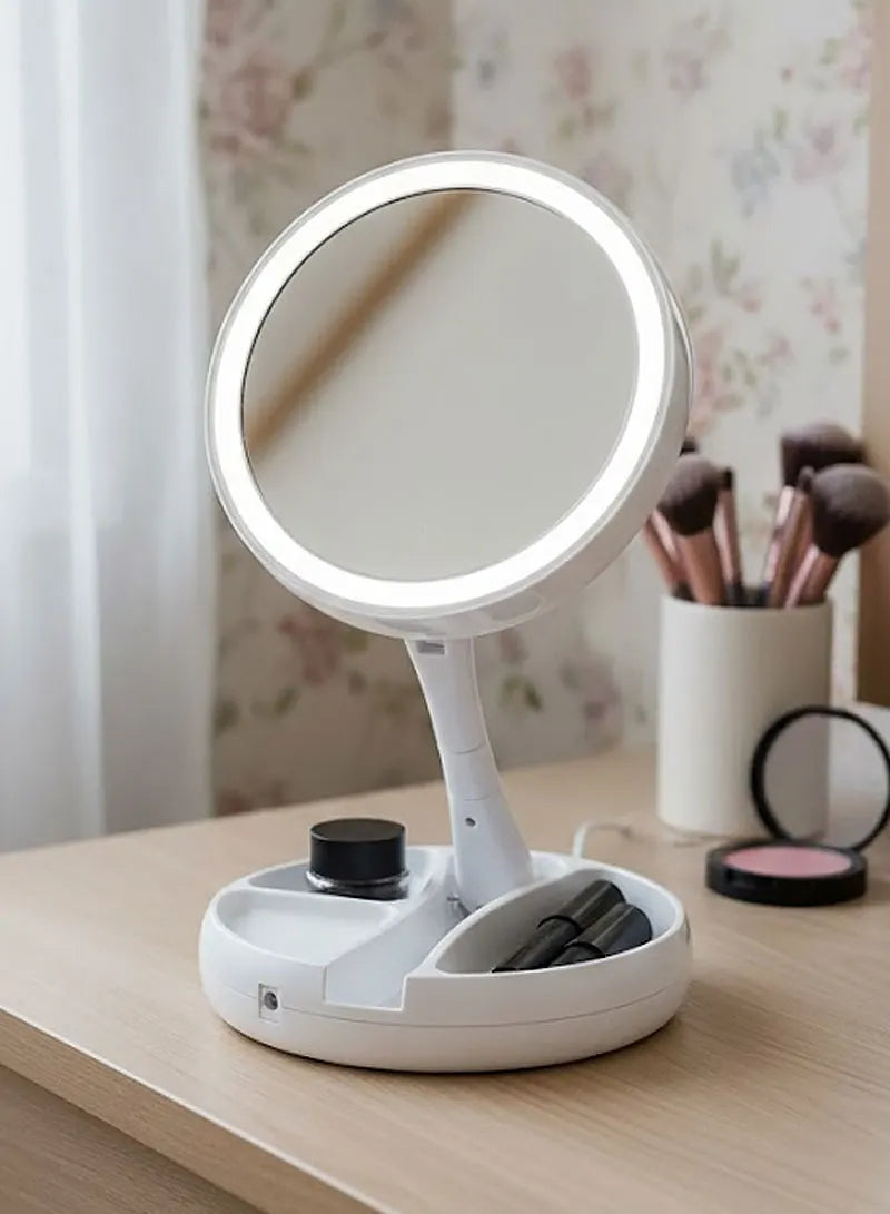 Electric LED Double-Sided Makeup Mirror