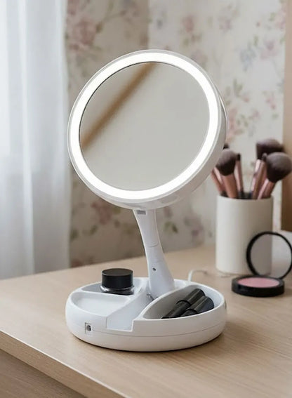 Electric LED Double-Sided Makeup Mirror