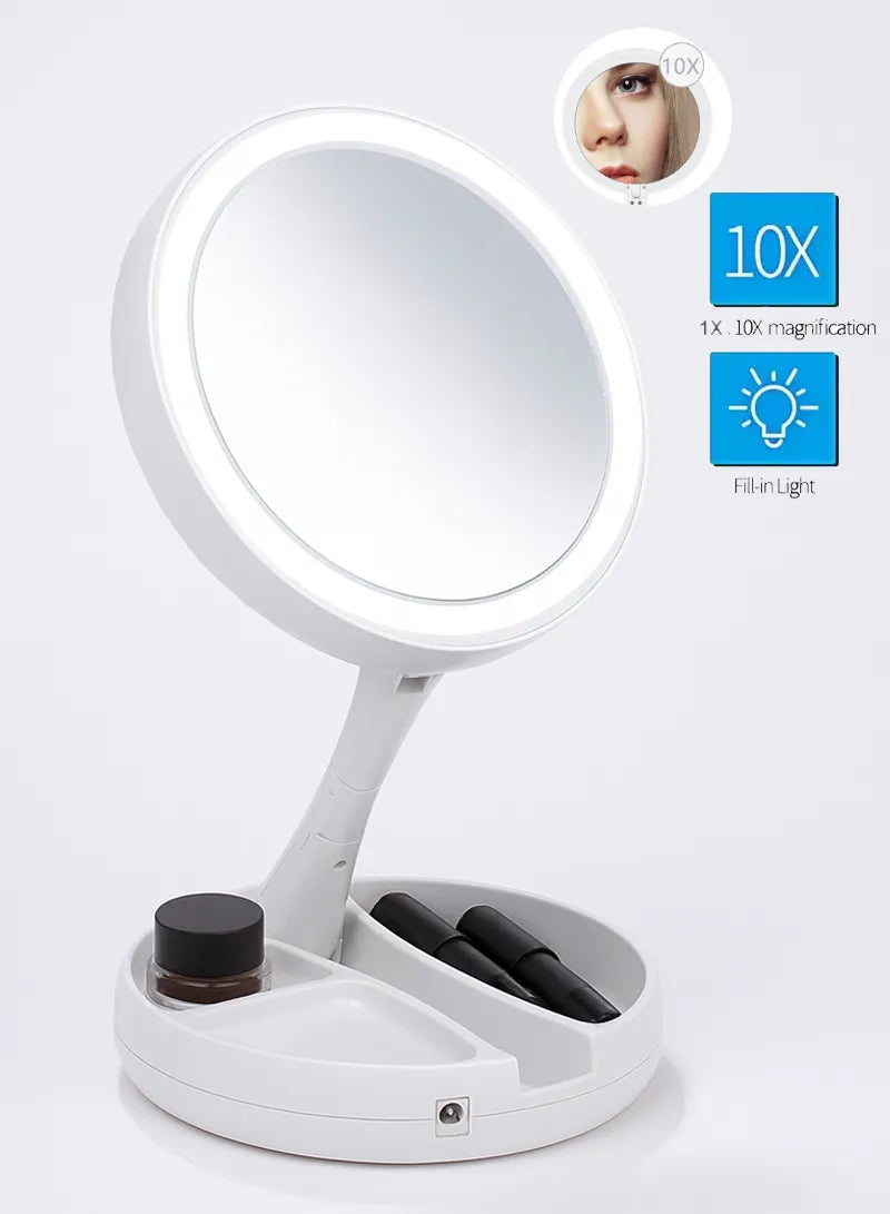 Electric LED Double-Sided Makeup Mirror