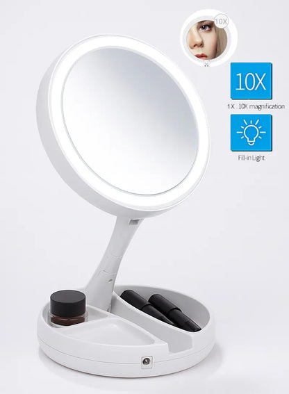 Electric LED Double-Sided Makeup Mirror