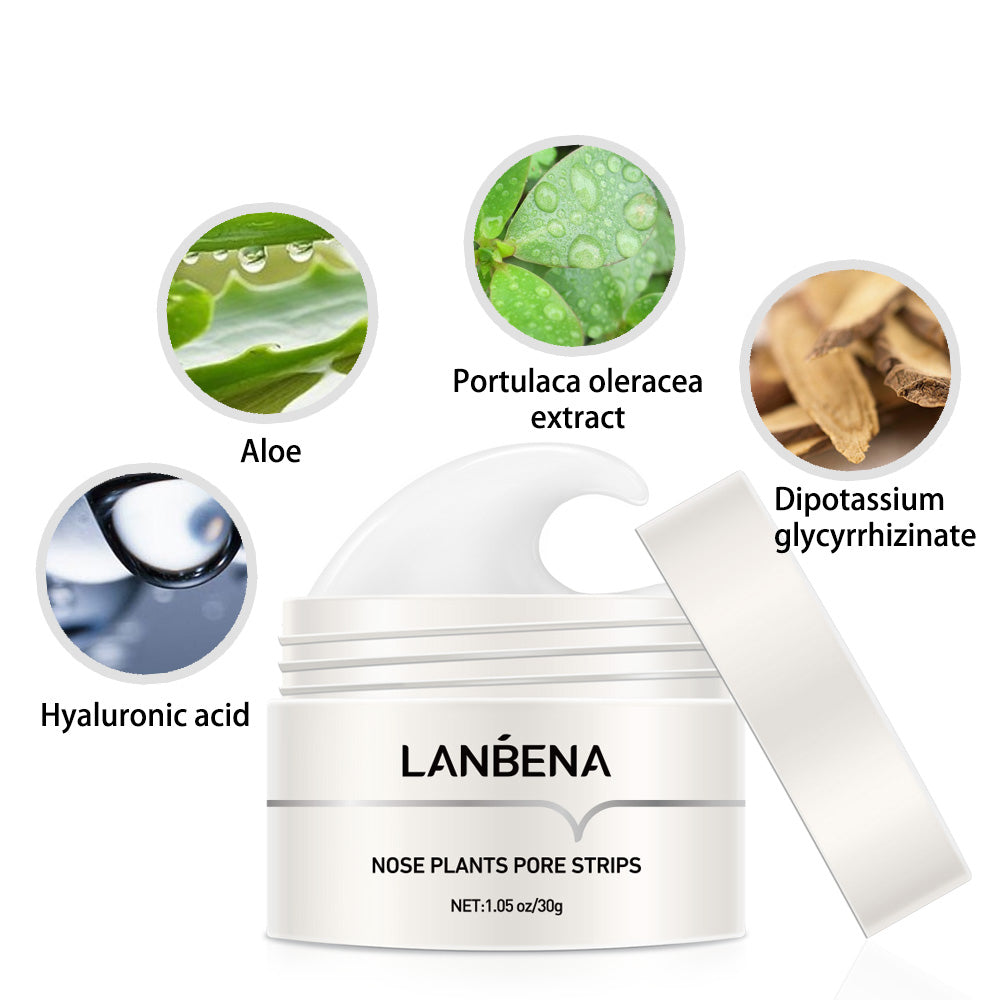 Close-up results showing blackheads removed using LANBENA Nose Pore Strips